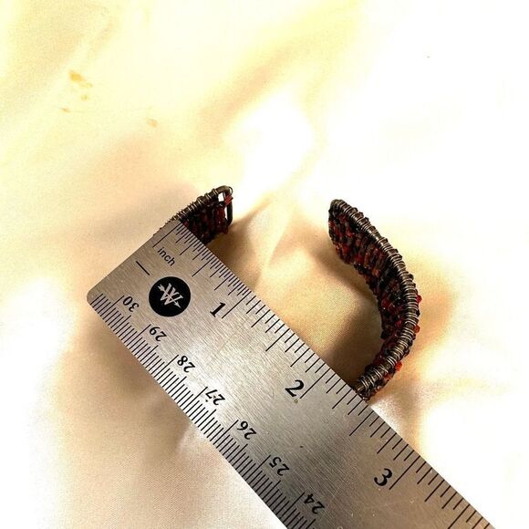 Colorful beaded adjustable cuff bracelet - Picture 8 of 10